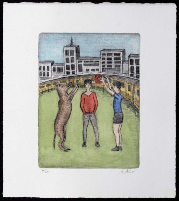 Gravure point sèche "Terrain vague", de Sebastian Abbo