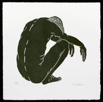 Linogravure "Fatigué" de Sebastian Abbo
