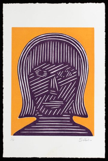 Linogravure "Portrait 519A" de Sebastian Abbo