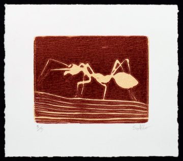 Gravure sur bois "Fourmis I" de Sebastian Abbo
