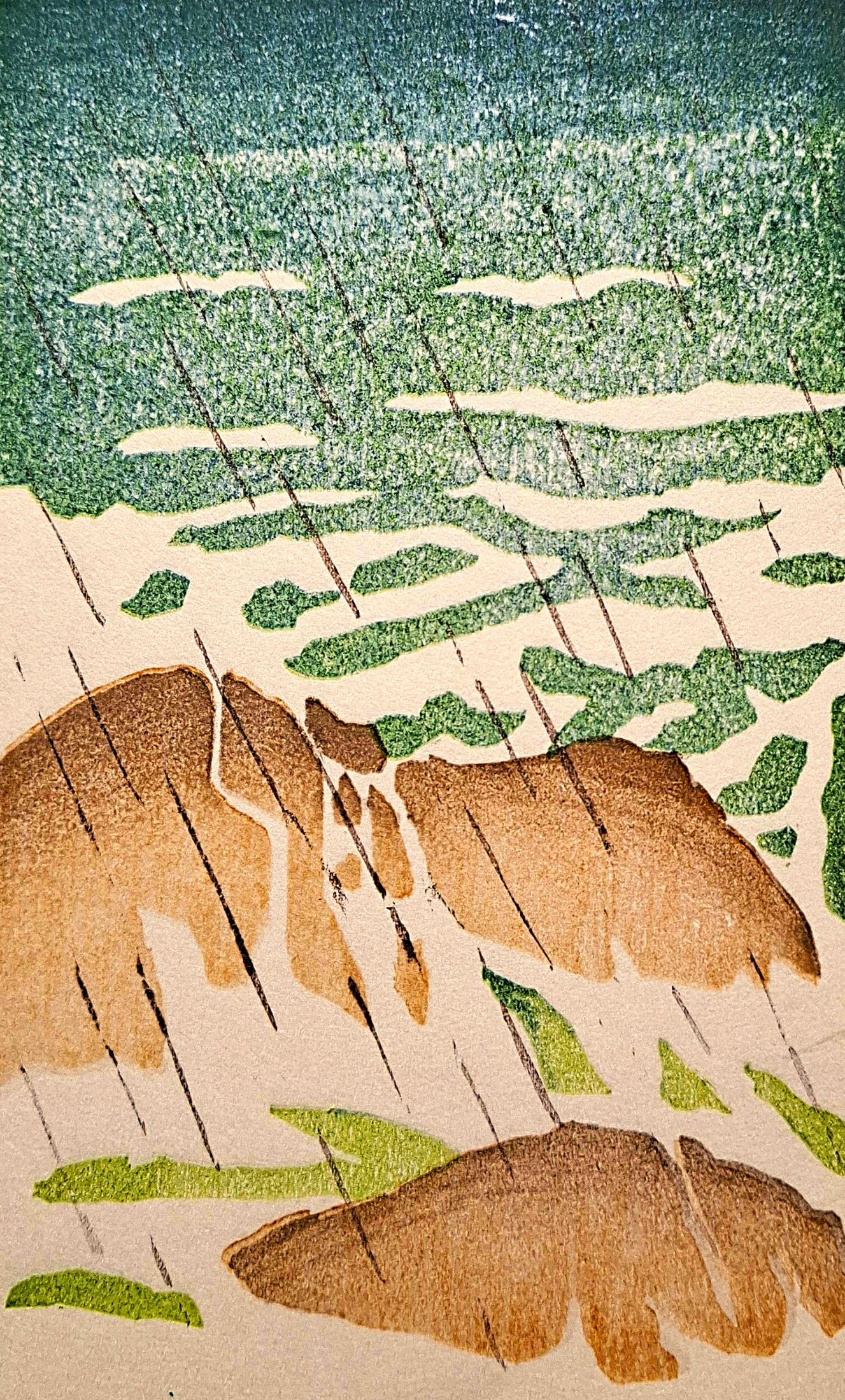 "Pluie sur l'océan" d'après H.Rivière – Image 3