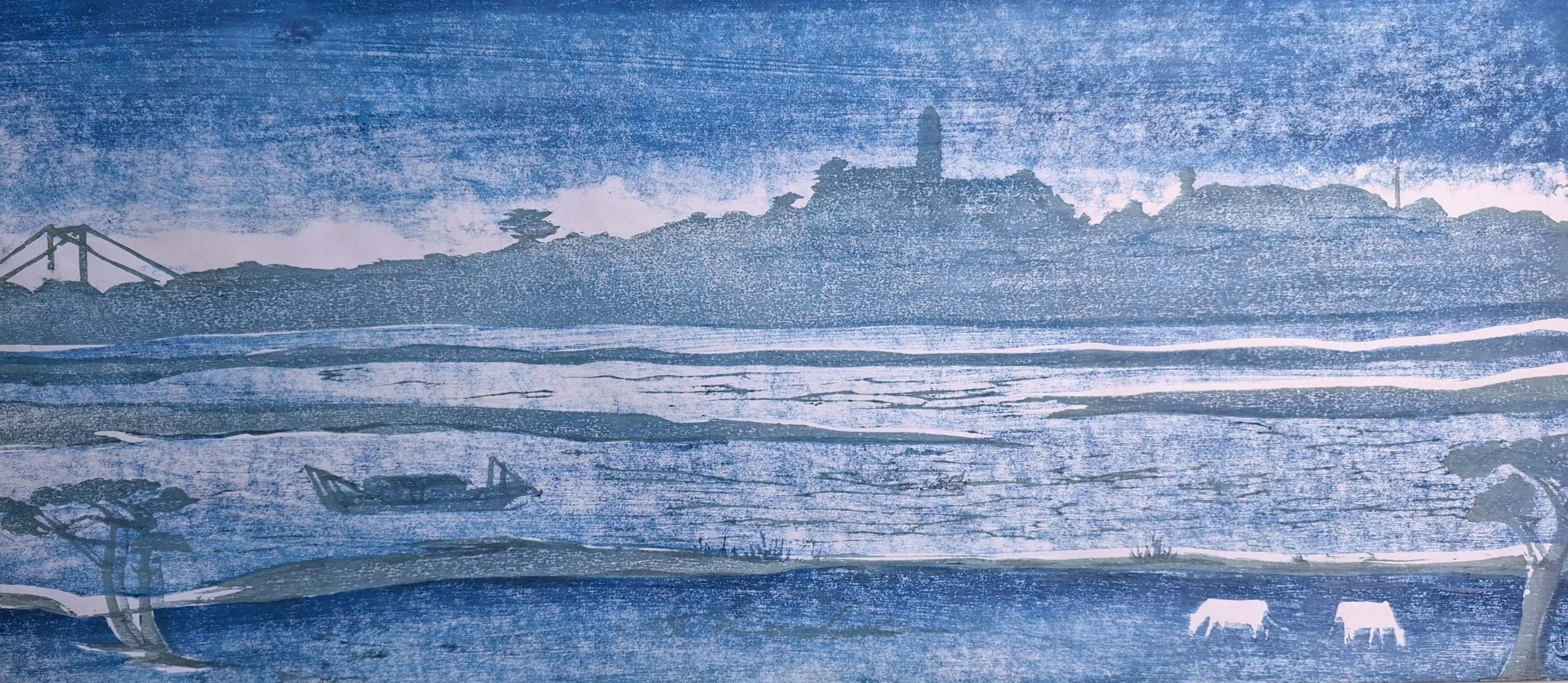 Vue du Mont Glonne. Bleu